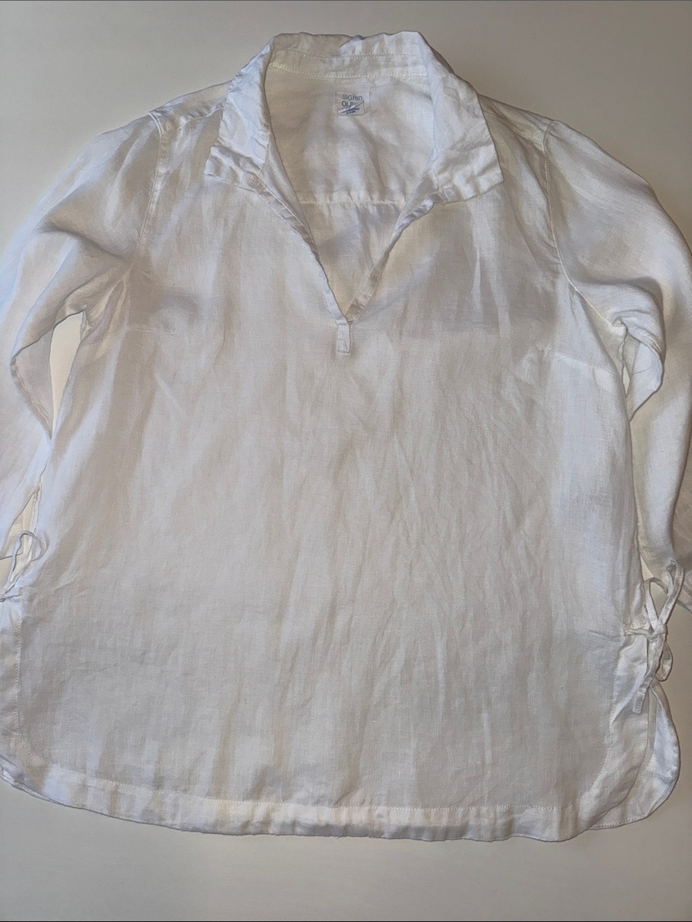 Sigrid Olsen White Linen Buttonless Tunic